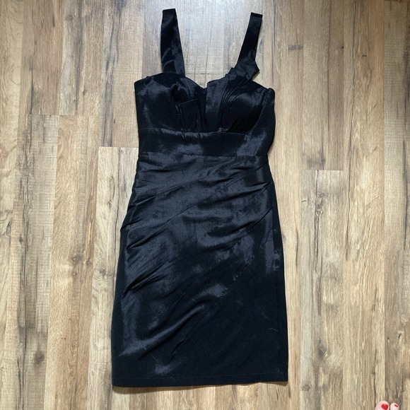 Dave & Johnny Dresses & Skirts - Dave & Johnny Black Dress Formal Cocktail Prom Wedding Short Size 1 / 2 Ruched